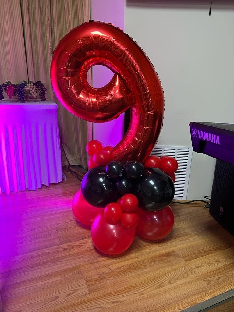 Regine Switzerland 40-Inch Red Number 9 Balloon - Perfect for Birthday Parties, Weddings & Graduations