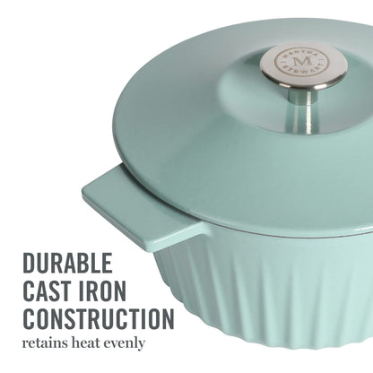 Martha Stewart Eastholm 3-Quart Enameled Cast Iron Dutch Oven - Martha Blue