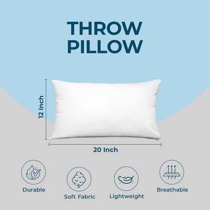 Utopia Bedding Throw Pillows - Set of 4 Fluffy Down Alternative Decorative Pillows | 12 x 20 Inches, White