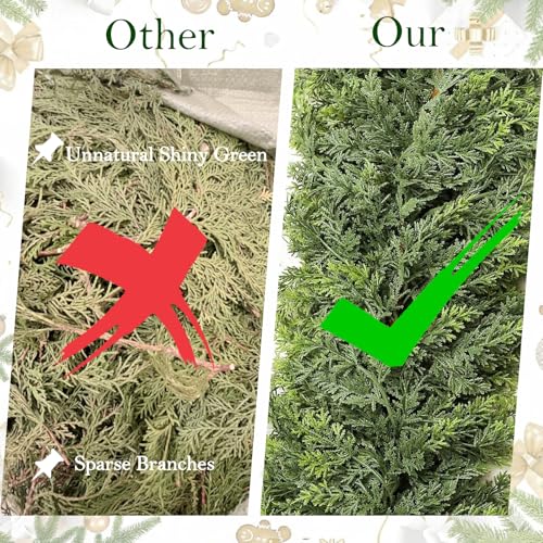 9 FT Artificial Cedar Garland Christmas Wreath Decor Indoor Outdoor Green Faux Pine