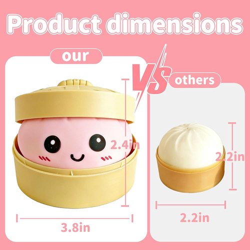 Dumpling Squishy Mystery Box - Super Soft Slow Rising TPR Smiley Face Fidget Toy | Pink Sensory Fun