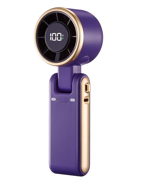 Bearwind Portable Handheld Turbo Fan - 5 Gear High Speed 4000mAh Rechargeable Mini Personal Hand Fan Blow Cold Air, Battery Operated Travel Essentials, Beach Vacation, Gifts for Women, Men (Purple)