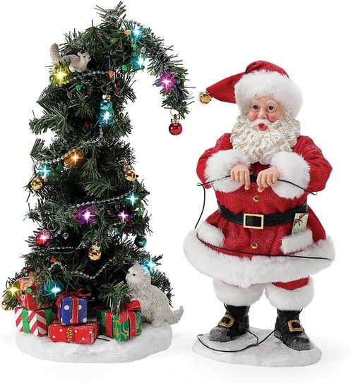 Department 56 | National Lampoon's Christmas Vacation Santa & Squirrel Tree Lit Figurine Set - 13 Inch, Multicolor