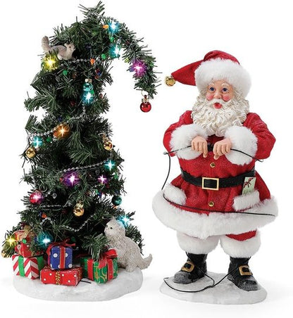 Department 56 | National Lampoon's Christmas Vacation Santa & Squirrel Tree Lit Figurine Set - 13 Inch, Multicolor