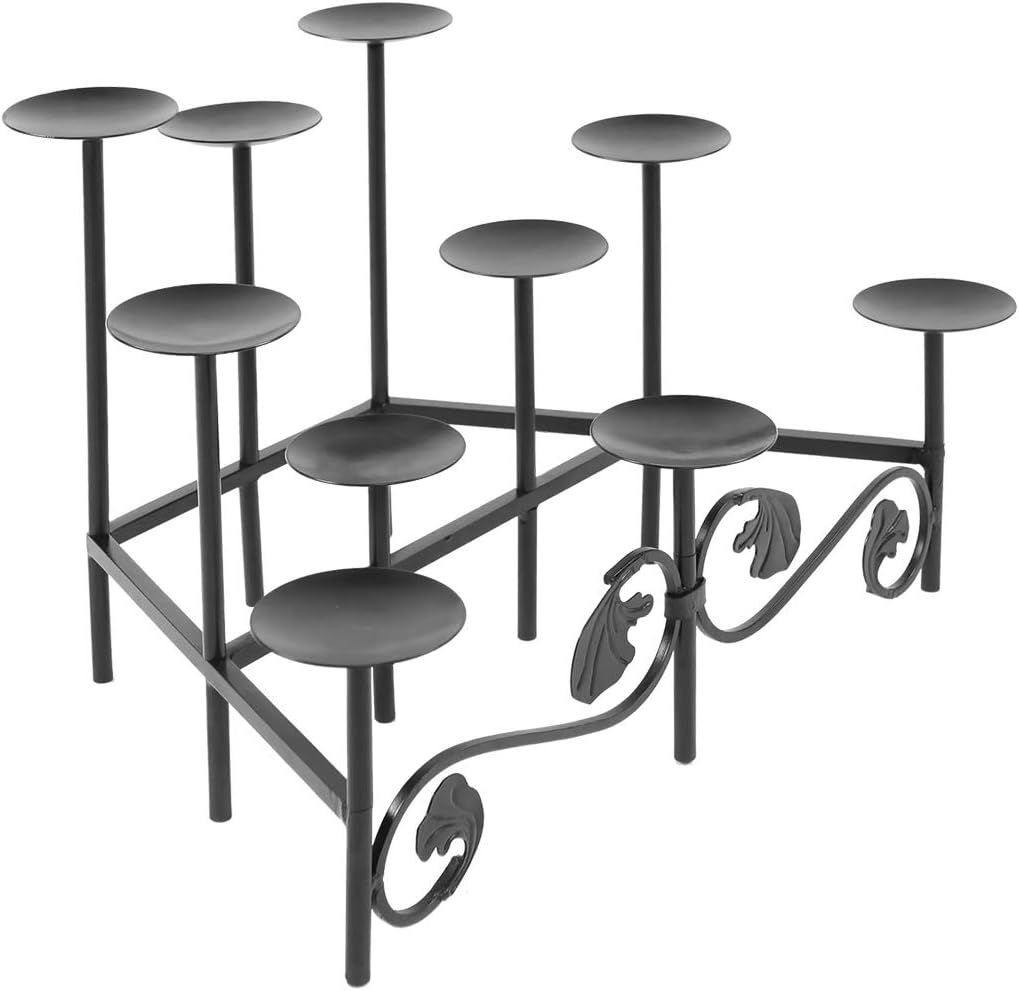 Minuteman International Cathedral Wrought Iron Fireplace Candelabra - Elegant Hearth Decor
