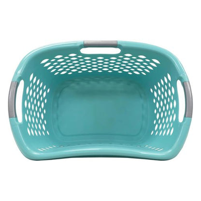 1.8 Bushel Laundry Basket, Portable Plastic Clothes Organizer with Built-In Handles, Ventilation Holes, Large Capacity Laundry Basket for Closet Dorm Laundry Room Bedroom (Teal)