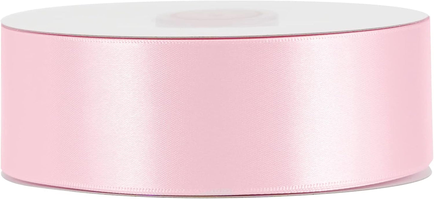 MEEDEE Pink Satin Ribbon - Luxurious Double-Faced 1.5-Inch Ribbon | 50 Yards for Crafts & Weddings