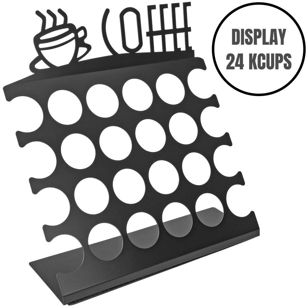 Southern Homewares Countertop K CUP Display Holder Rack Holds 24 Pods Black Metal