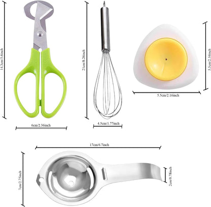 Skiennix Quail Egg Scissors Set - Stainless Steel Egg Yolk Separator & Cutter for Quick Breakfast Prep | 5PCS