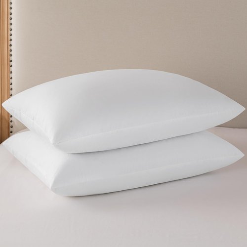 Basic Home® Queen Size Goose Feather & Down Bed Pillow - Odorless Neck Support & Cooling Comfort | 20x28 Inch
