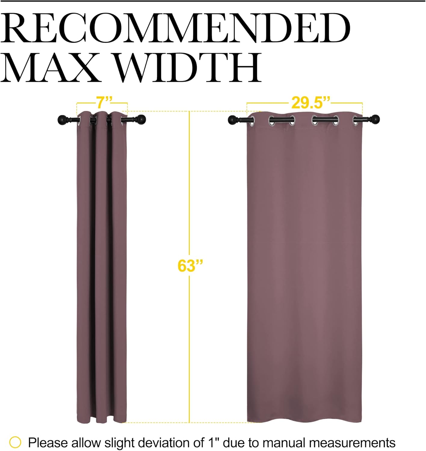 NICETOWN Blackout Curtain Panels - Thermal Insulated Draperies, 34x63 Inches, Dry Rose - 1 Pair