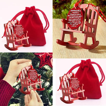 Christmas Memorial Wooden Rocking Chair Ornament - In Memory Holiday Decor