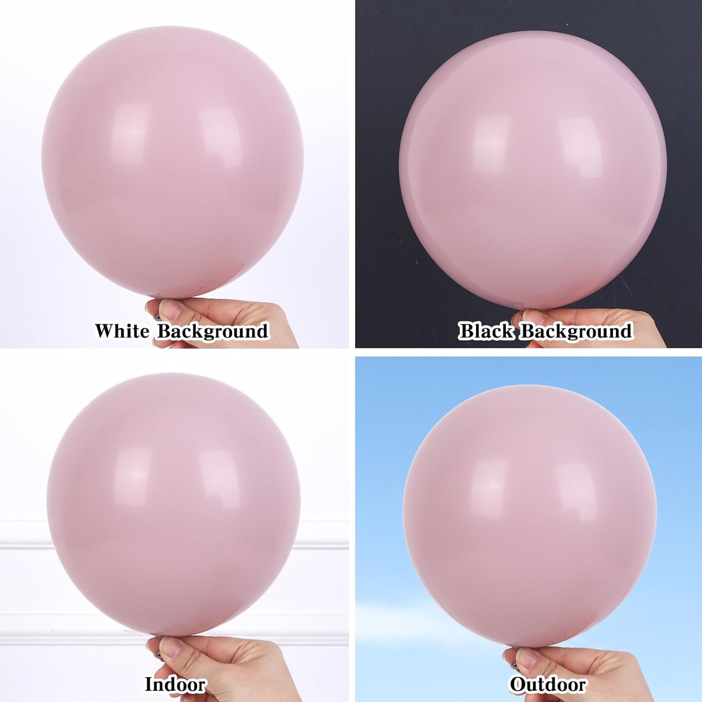 RUBFAC Dusty Pink Balloons - 129-Piece Latex Garland Kit for Baby Showers & Weddings | 5-12 Inch Sizes