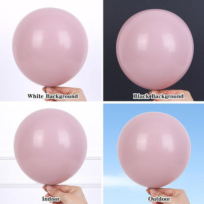 RUBFAC Dusty Pink Balloons - 129-Piece Latex Garland Kit for Baby Showers & Weddings | 5-12 Inch Sizes