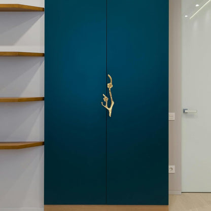 Uonlytech Brass Flower Branch Cabinet Handle - 5.91 Inch Decorative Pull for Drawers & Doors