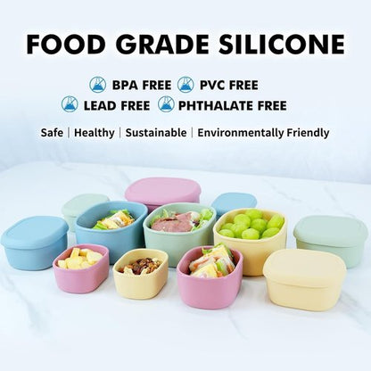 Anatole Silicone Food Storage Containers - Set of 3 BPA-Free Lunch Boxes | Dishwasher & Microwave Safe (6.7oz, 10oz, 20oz)