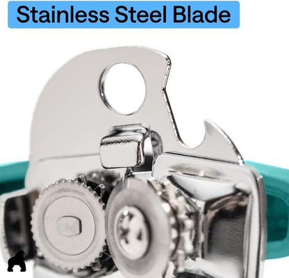 GORILLA GRIP Heavy Duty Can Opener - Stainless Steel with Comfortable Handle & Oversized Knob | Turquoise