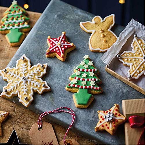 Large Christmas Cookie Cutter Set - 12 Stainless Steel Holiday Baking Tools
