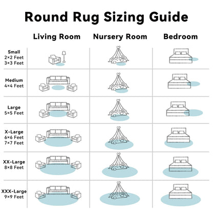 OLANLY Light Blue Round Rugs for Bedroom - Machine Washable, 4 ft Circle Area Rugs for Living Room, Soft and Fluffy Shaggy Carpet for Teen Girl and Boys, Nursery Rooms, Dorms, Home Decor Aesthetic