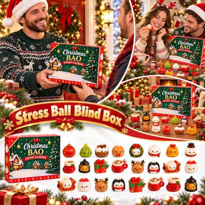 Christmas Squishies Advent Calendar 2026 - 24 Days Stress Balls - #B