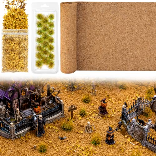 Halloween Village Coir Landscape Mat for Mini Scenes and Dioramas - 40 x 12 Inch
