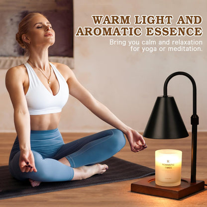 Skiennix Candle Warmer Lamp - Dimmable & Timer Feature | Adjustable Black Design for Cozy Home Decor