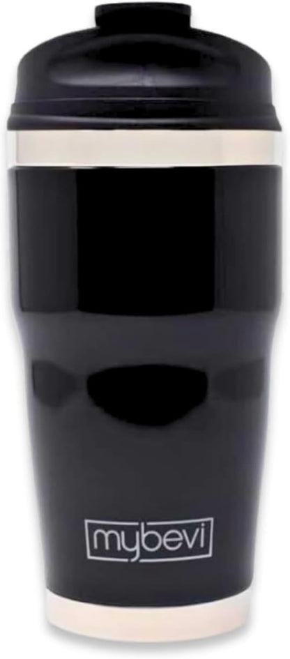 Retro Wave Insulated Tumbler - Triple-Layer Vacuum Stainless Steel Travel Cup for Coffee & Tea | 12 oz, Black