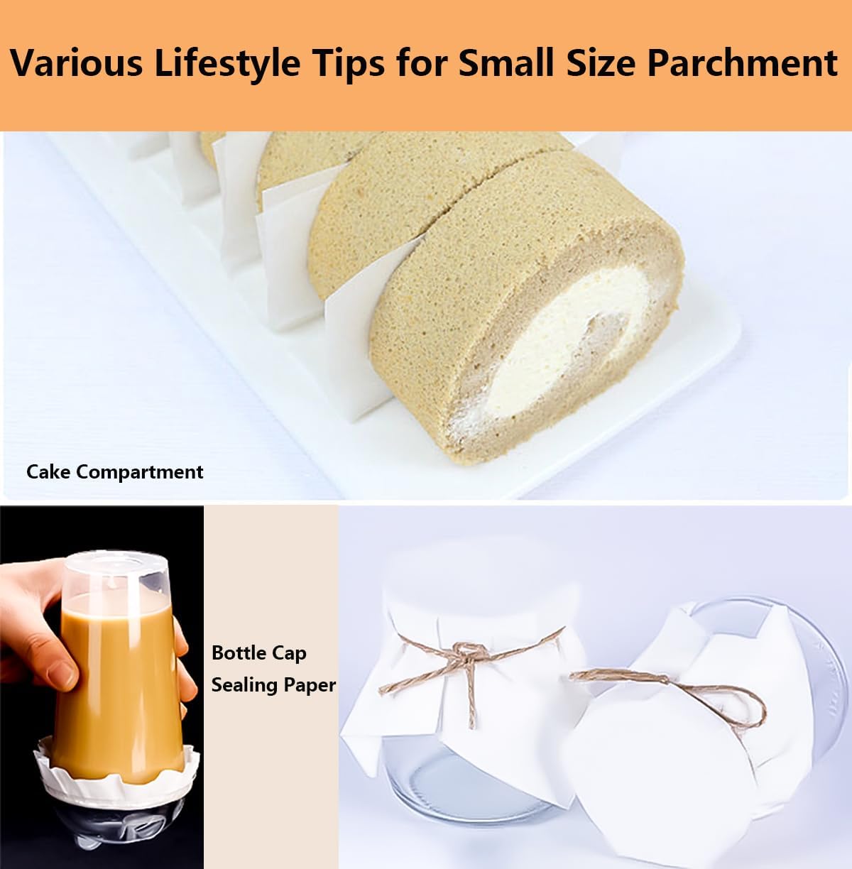 Skiennix Unbleached Parchment Paper - 100 Pcs Non-Stick 6" x 6" Sheets for Baking & Wrapping