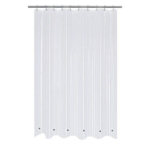 Mrs Awesome 60x72 Shower Curtain Liner with 6 Magnets Clear PEVA, 10 Hole Thick Plastic Shower Curtain for Bathroom, Waterproof, 60 x 72 inches, Clear