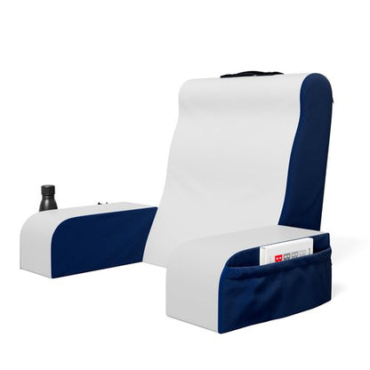 Kolbs Wedge Reading Pillow for Bed, Cushion with Arms for TV, Books, Nursing, Back - Bed Pillow for Sitting Up in Comfort, Plush Backrest. Bed Chair, Sit Up in Comfort (19" Blue)