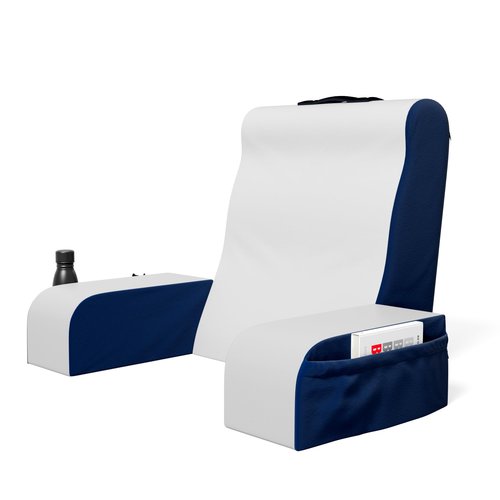 Kolbs Wedge Reading Pillow for Bed, Cushion with Arms for TV, Books, Nursing, Back - Bed Pillow for Sitting Up in Comfort, Plush Backrest. Bed Chair, Sit Up in Comfort (19" Blue)