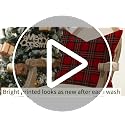 Christmas Plaid Pillow Covers 20x20 Waterproof Decor Set - Red, Pack of 2