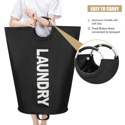 Maxsilan 125L X-Large Laundry Basket, Freestanding Tall Clothes Hamper, Collapsible Laundry Bag, Black