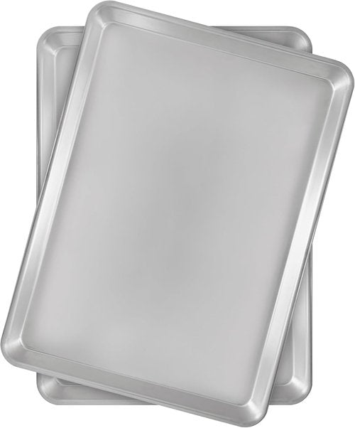 Fat Daddio's Half Sheet Pan Set - Natural Aluminum, 2-Pack for Perfect Baking & Cooking