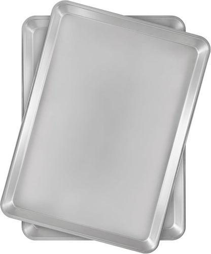 Fat Daddio's Half Sheet Pan Set - Natural Aluminum, 2-Pack for Perfect Baking & Cooking