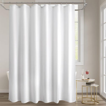 Titanker Waterproof Fabric Shower Curtain Liner Washable, Cloth Shower Liner with Magnets, White Shower Liner Soft Fabric, Lightweight Shower Curtain Liner, 70x72 Inches