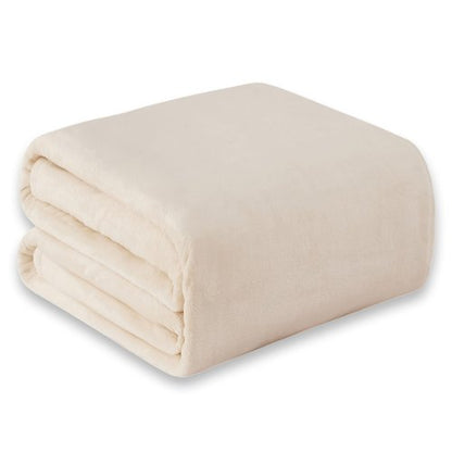 COOVA Oversized King Fleece Blanket 120x120 inches, Soft Cozy Warm Giant Extra Large 10'x10' Blanket for Bed, Sofa, Couch,Travel, Camping, California Huge Flannel Big Throw Blanket, Beige