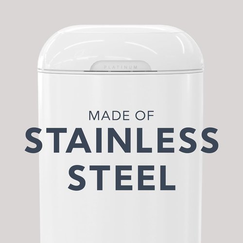 Diaper Genie Platinum Pail - Durable Stainless Steel | Includes 1 Easy Roll Refill with 18 Bags
