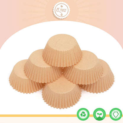 Qiqee 1000pcs Natural Cupcake Liners - No Smell Food Grade Baking Cups | Standard Size