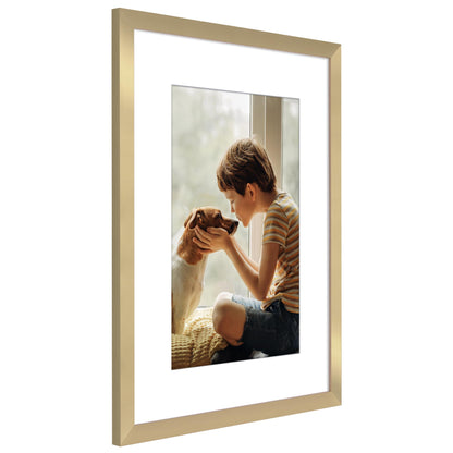 Americanflat 18x24 Poster Frame with Polished Plexiglass - Use as 12x18 Frame with Mat or 18x24 Frame Without Mat - Hudson Collection - Wide Picture Frame for Wall Display - Gold