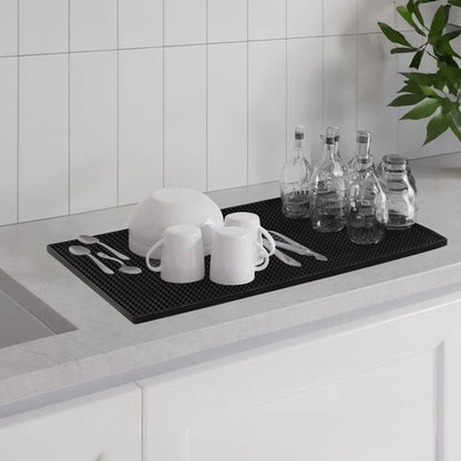 2 Pack Large Bar Mat for Countertop 12X24'', Thicker Rubber Coffee Bar Mat, Dish Drying Mat, Kitchen Mat for Countertop, Non-slip and Easy to Clean