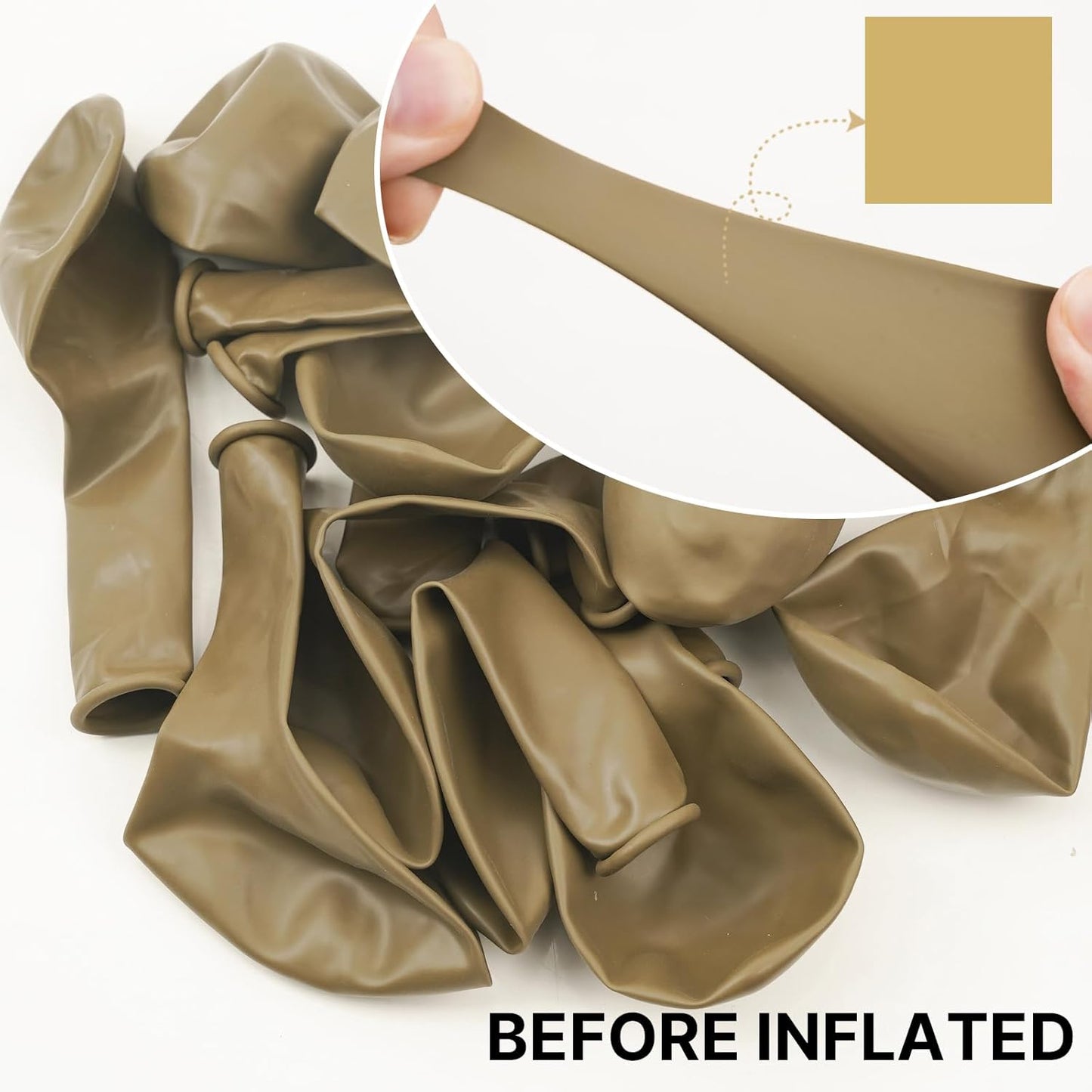 PartyWoo Tan Balloons - 100 Pcs 12 Inch Light Brown Latex Helium Balloons for Weddings & Celebrations