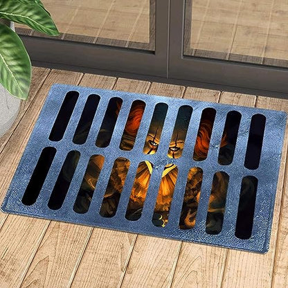 Halloween 3D Illusion Clown Door Mat - Spooky Entrance Welcome Rug
