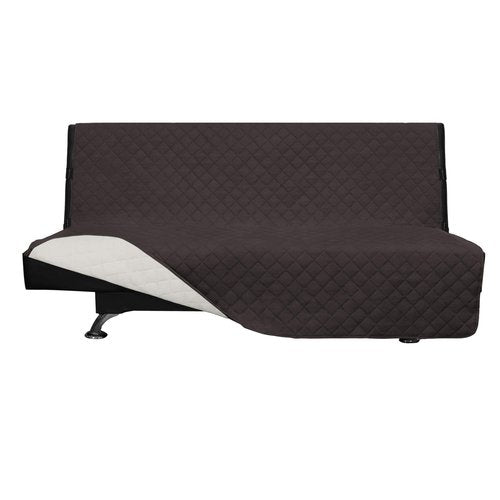 Easy-Going Futon Sofa Slipcover Reversible Sofa Cover Armless Cover Furniture Protector Couch Cover Water Resistant Pets, Kids, Children, Dog, Cat Chocolate/Ivory