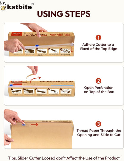 Skiennix Unbleached Parchment Paper Roll - Heavy Duty Non-Stick Baking Paper 12in x 262ft