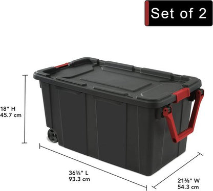 **Regine Switzerland 40 Gallon Heavy-Duty Storage Bins - Durable Lids & Secure Latching Buckles | Stackable Organizing Solution (2 Pack)**