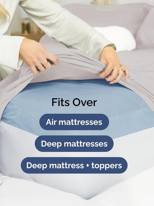 Extra Deep Twin XL Fitted Sheet - Hotel Luxury Single Fitted Sheet Only - Easily Fits 18 inch to 24 inch Mattress - Ultra Soft, Wrinkle Free with Extra Deep Pockets - Breathable & Comfy - Light Grey