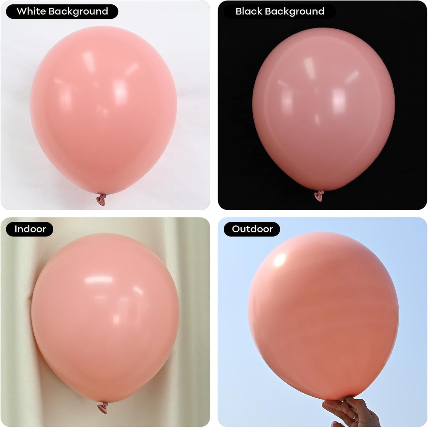 Skiennix Retro Blush Pink Balloons - 60 Pack 12 Inch Dusty Pink & Metallic Chrome for Bridal Showers & Birthdays