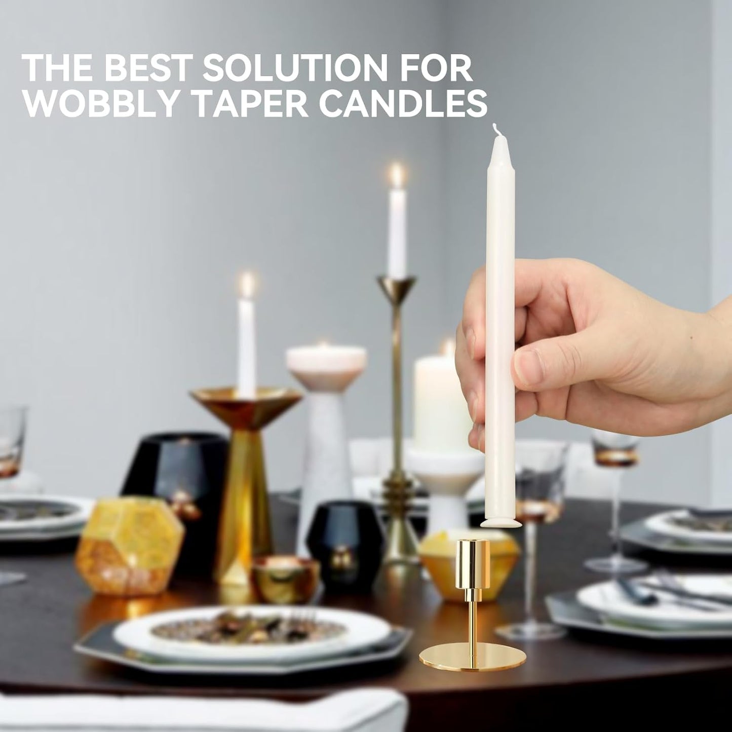 Skiennix White Adhesive Small Candles - 24 Wax Sticky Dots for Easy Candle Accessories