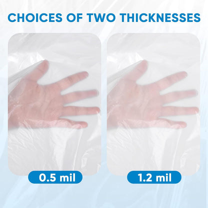 TICONN 12 x 9 Ft Waterproof Plastic Drop Cloth - Heavy-Duty Painters Sheeting for Floor & Furniture Protection (6PK, 1.2Mil)